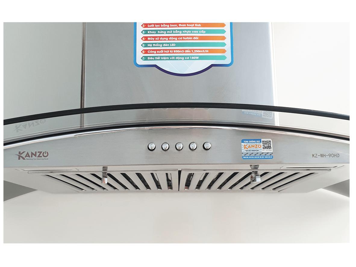 Động cơ tuabin đôi giúp máy hút mùi Kanzo KZ-WH-90HD hút khỏe hơn