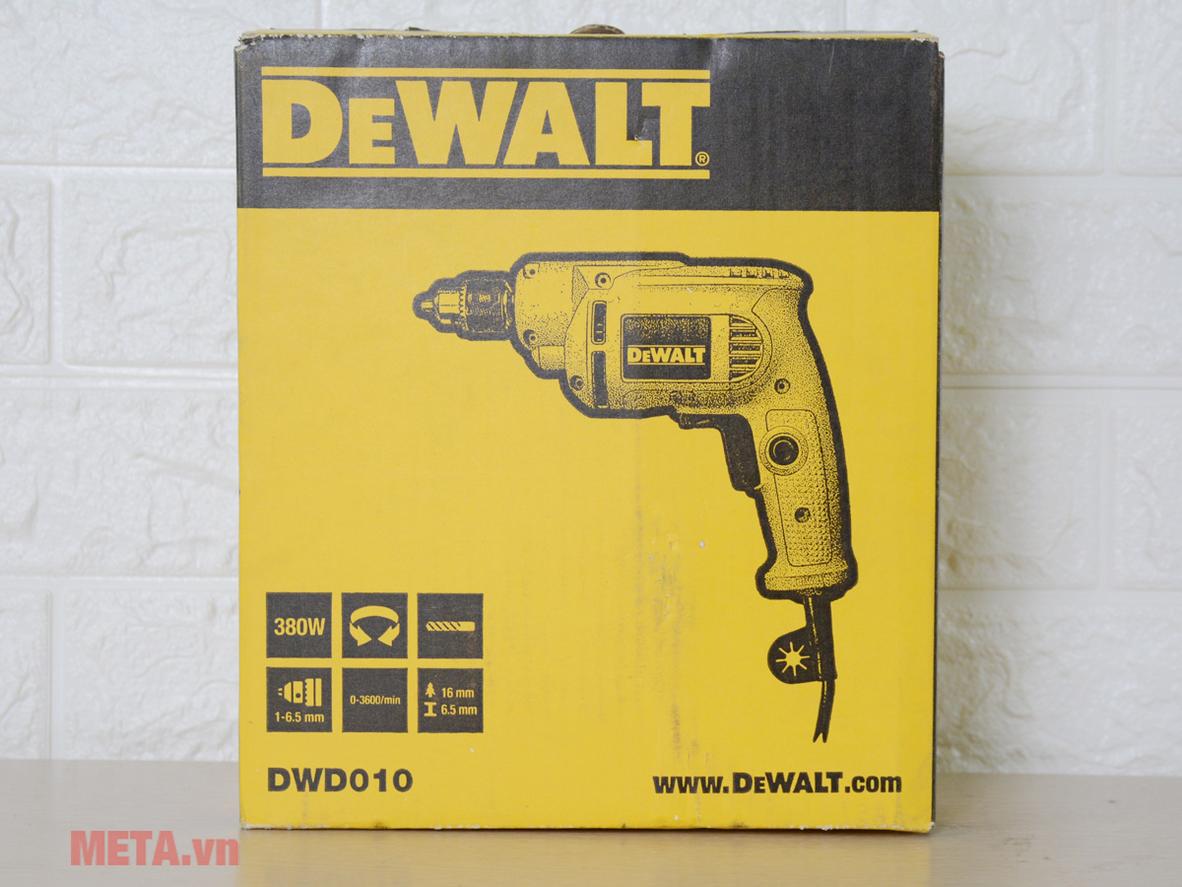 Tốc độ 3.600 vòng/phút giúp DeWalt DWD010 khoan nhanh, gọn và chính xác trên vật liệu phổ thông.