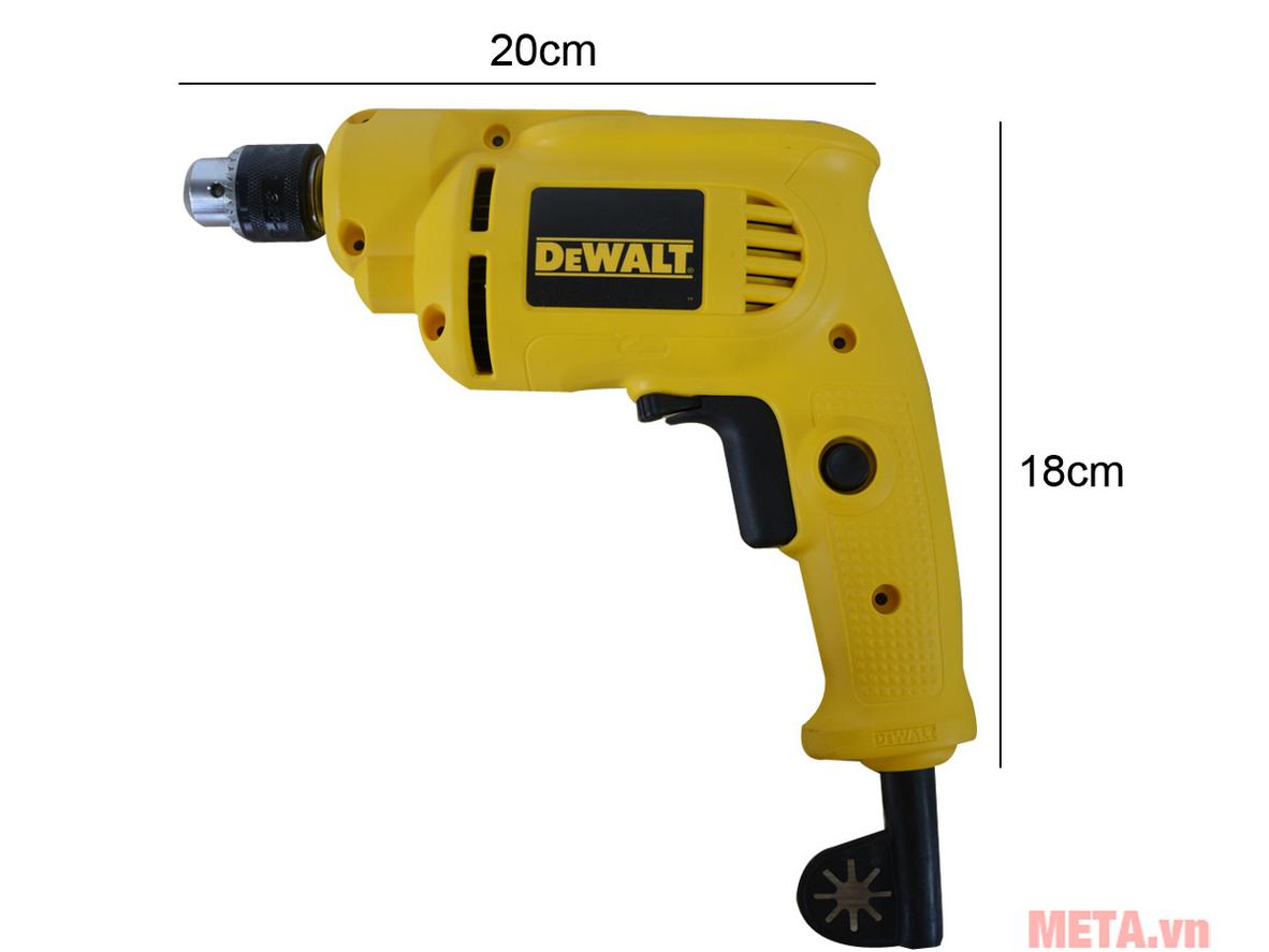 Tốc độ 3.600 vòng/phút giúp DeWalt DWD010 khoan nhanh, gọn và chính xác trên vật liệu phổ thông.