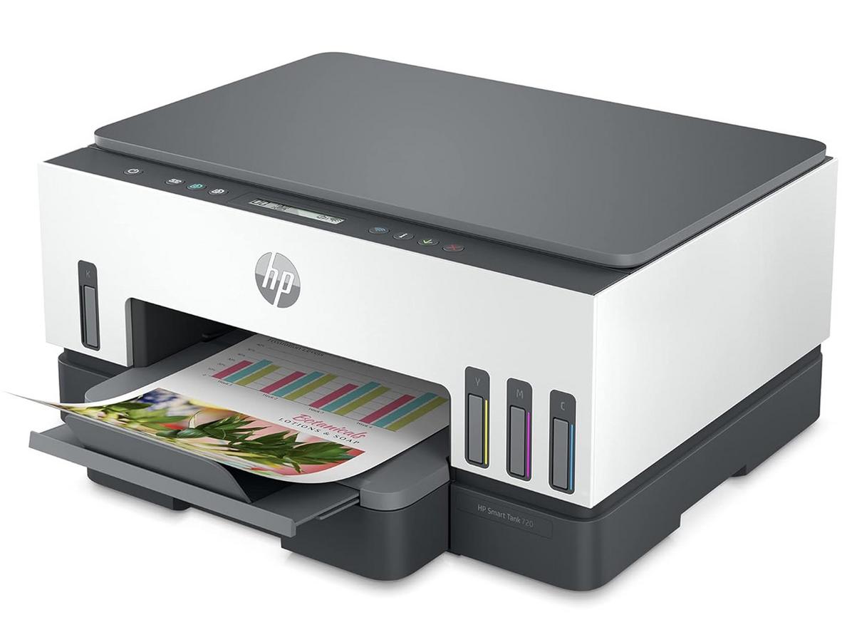 Hệ mực liên tục HP GT53/GT52 giúp HP Smart Tank 720 in nhiều trang với chi phí thấp.