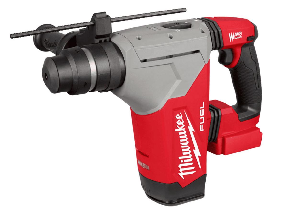 Máy khoan bê tông dùng pin Milwaukee M18 FHPX-0X0 nổi bật với lực đập 5J và đầu cặp SDS-Plus.