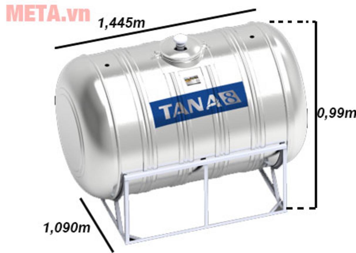 Thông số kỹ thuật và cấu trúc chi tiết bồn nước inox Tân Á 1000L ngang
