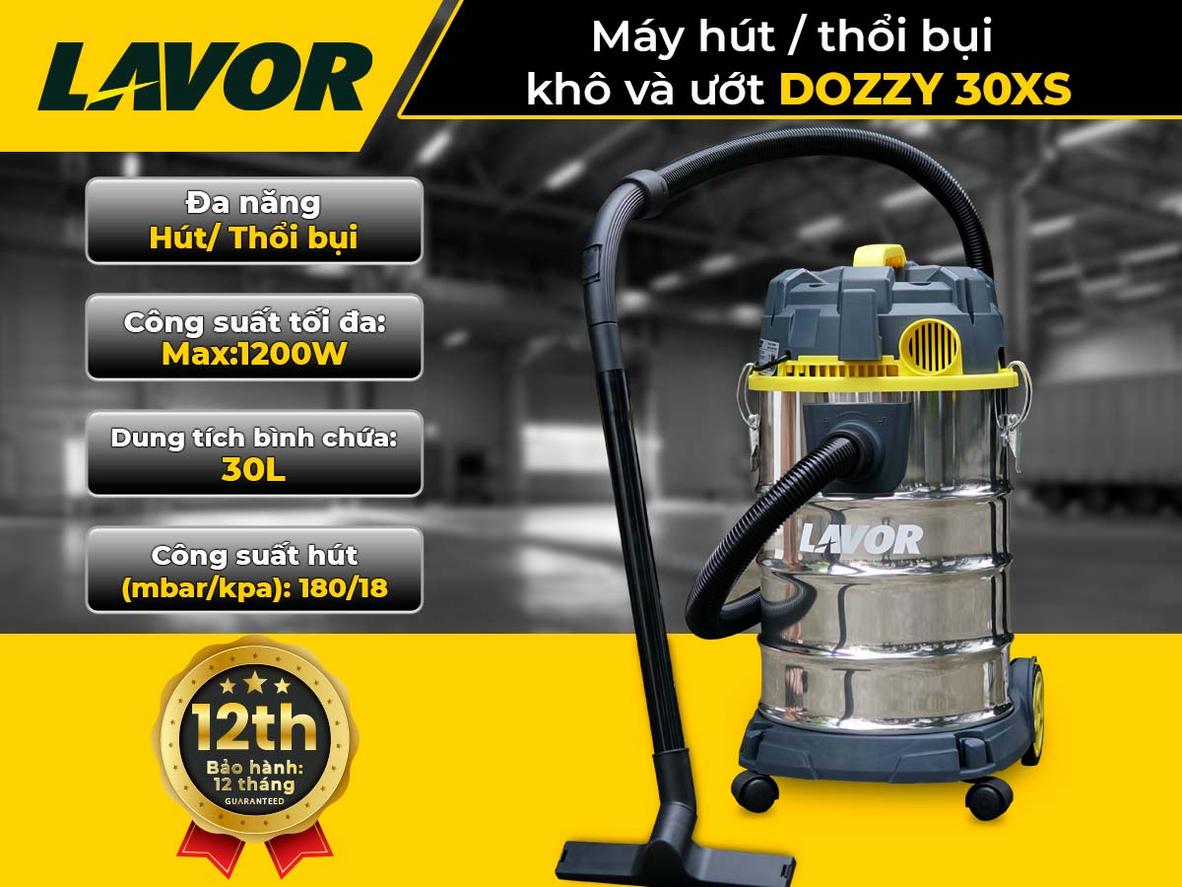 Thùng inox 30 lít giúp máy bền bỉ và hạn chế phải đổ bụi thường xuyên.
